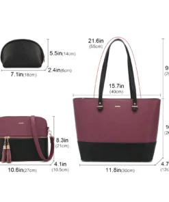 Leather Tote Bag Purse 3 PCS Handbags ladies Luxury
