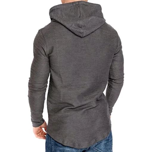 Weave Long Hoodie Muscle Gym Hoodies - Image 2