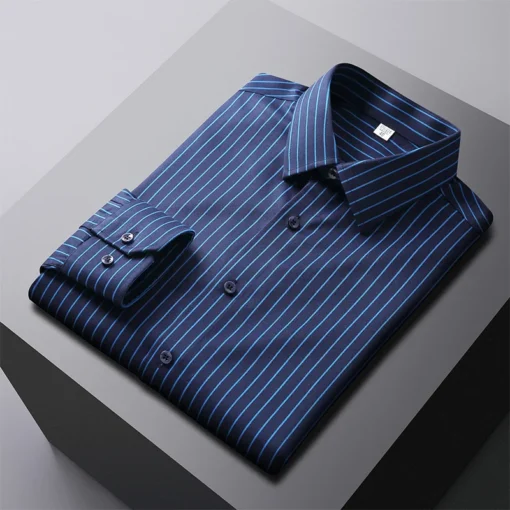 High-End Men's Shirts Long Polo - Image 4