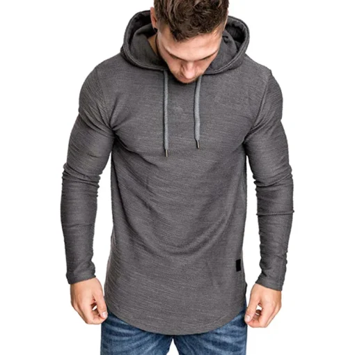 Weave Long Hoodie Muscle Gym Hoodies