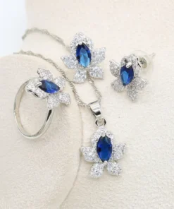 Butterfly zircon jewellery 925 sterling silver jewelry set