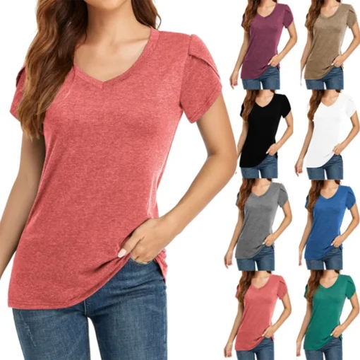 Female Short Casual Tee Tops
