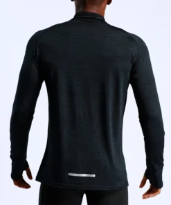 Half Zipper Sports With Thumb Hole Quick Dry
