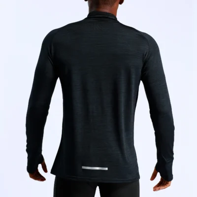 Half Zipper Sports With Thumb Hole Quick Dry