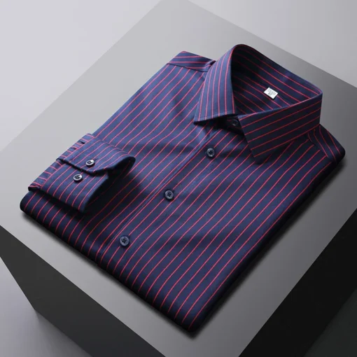 High-End Men's Shirts Long Polo - Image 5