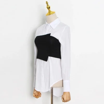 Long Sleeves Slim High Waist Shirts