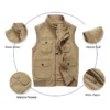 Utility Multiple Pockets Colorblock Waistcoat Plus Size