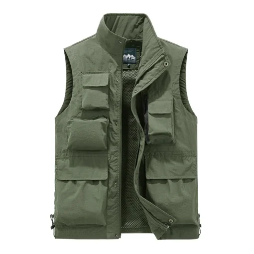 Outdoor Waistcoat Multi Pocket Men's Utility Vest - Image 5