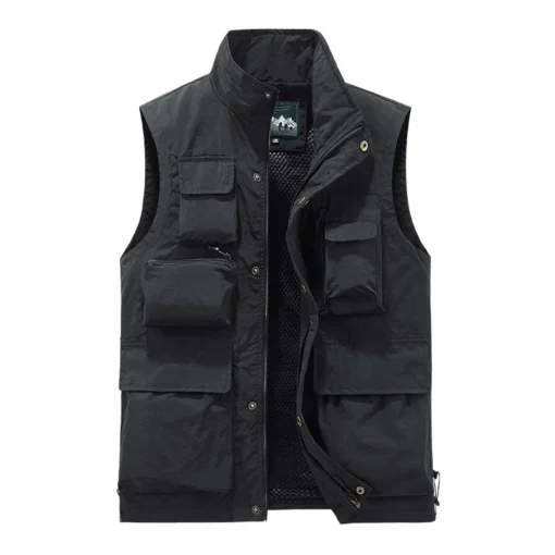 Outdoor Waistcoat Multi Pocket Men's Utility Vest - Image 4