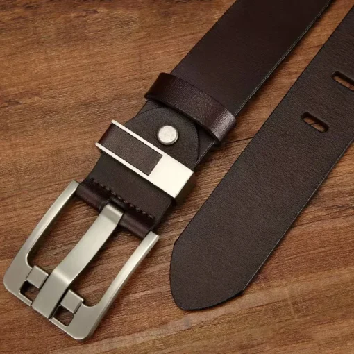 Genuine Leather Belt With Retro Leisure - Image 5