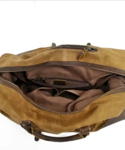 Large Zippered Cowhide Tote Duffle Bag Canvas