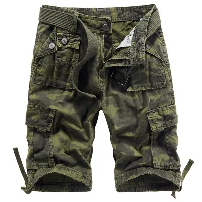 Shorts Big Khaki Pants Multi-pocket