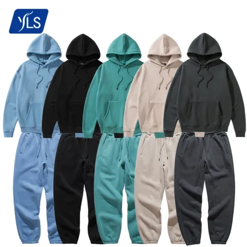 Unisex Oversized 2 Pieces Tracksuit Sweat Suits - Image 3