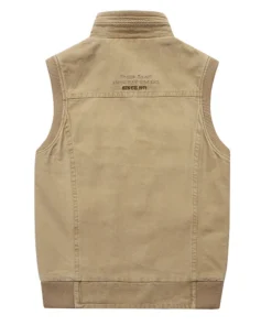Utility Multiple Pockets Colorblock Waistcoat Plus Size
