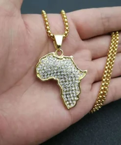 Africa Map Crystal Map Necklace