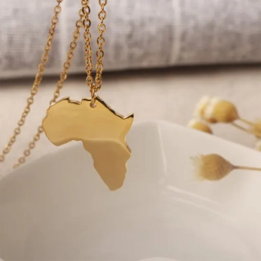 African Map Necklace Trendy - Image 2
