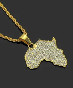 Alternative view of Crystal African Jewelry Gift Map Necklace