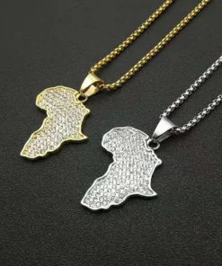 Alternative view of Africa Map Crystal Map Necklace