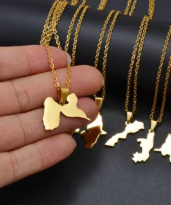 Alternative view of 18K Gold Map Necklace