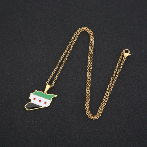 World Countries Map Flag Necklace