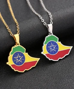 Alternative view of Nationality South Africa Map Necklace