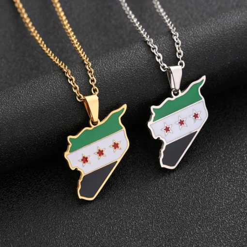 Syrian Arab Republic Map Necklace - Image 5