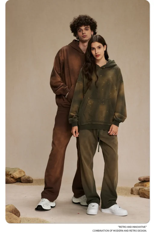 High Quality Sun Wash Cotton Hoodie