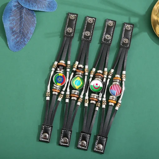 National Flag Sports Team Gift Leather Wrap Bracelet - Image 3