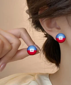 Alternative view of Girls Lady 233 Countries Flag Earrings Flag