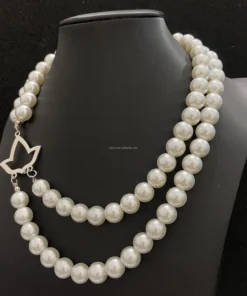 Alternative view of Heavy Glass Pearl Necklace Jewelry