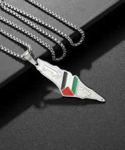Alternative view of Palestinian Flag Necklace