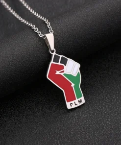 Alternative view of Free Palestinian Flag Pendant Necklace