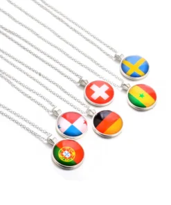Alternative view of 287 Countries Flag  Crystal Necklace