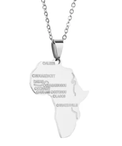Alternative view of Africa Map Necklace