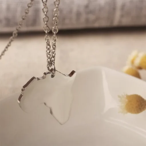 African Map Necklace Trendy