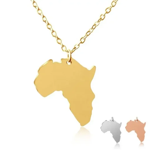 African Map Necklace Trendy - Image 3