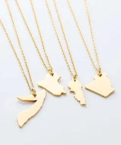 18K Gold Map Necklace