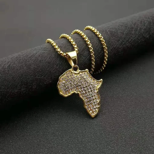 Africa Map Crystal Map Necklace - Image 3